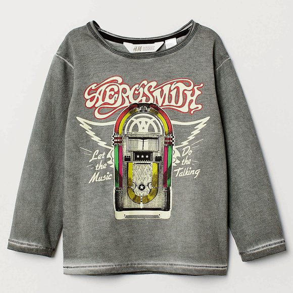Aerosmith Music Box H&M metal rock Official T-Shirt Boys 4-6 8-10 NWT - Picture 2 of 4